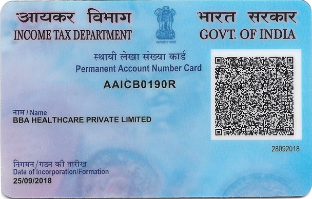 Company PAN Card